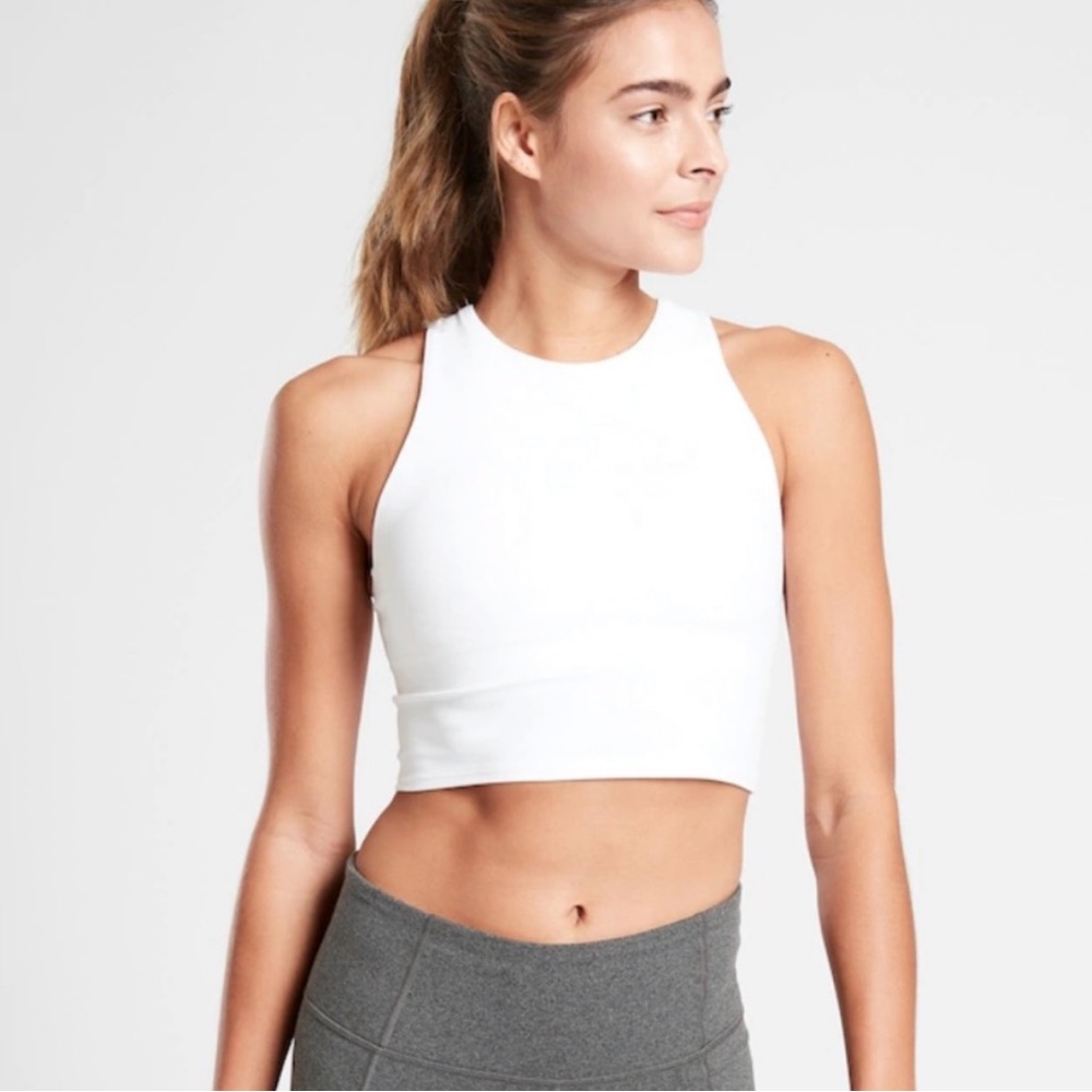 Athleta White Conscious Crop Top A-C Size M